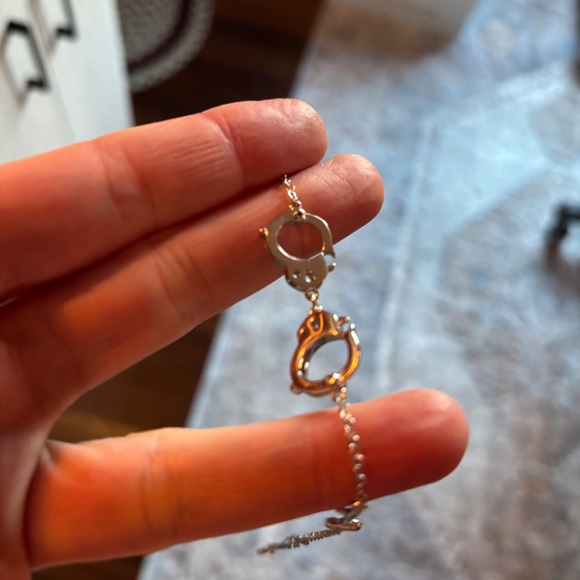 Jean Charles Boisset (JCB) Matching Set Handcuffs Silver Necklace and Bracelet - Picture 1 of 5